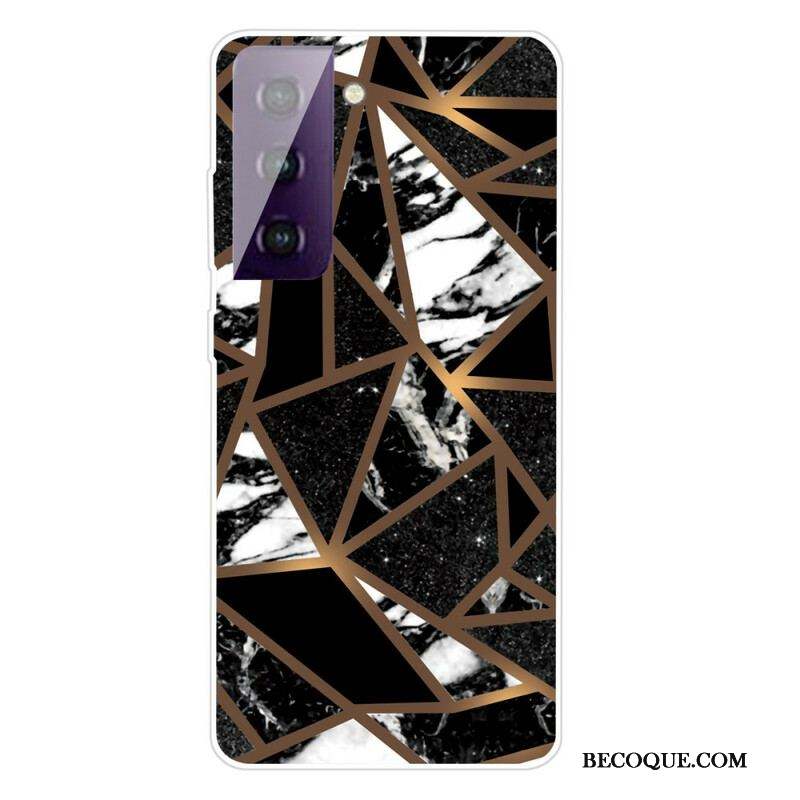 Coque Samsung Galaxy S21 5G Marbre Géométrique