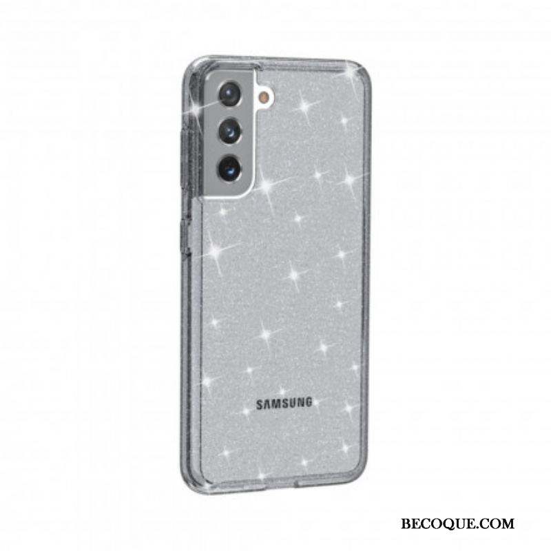 Coque Samsung Galaxy S21 5G Transparente Paillettes