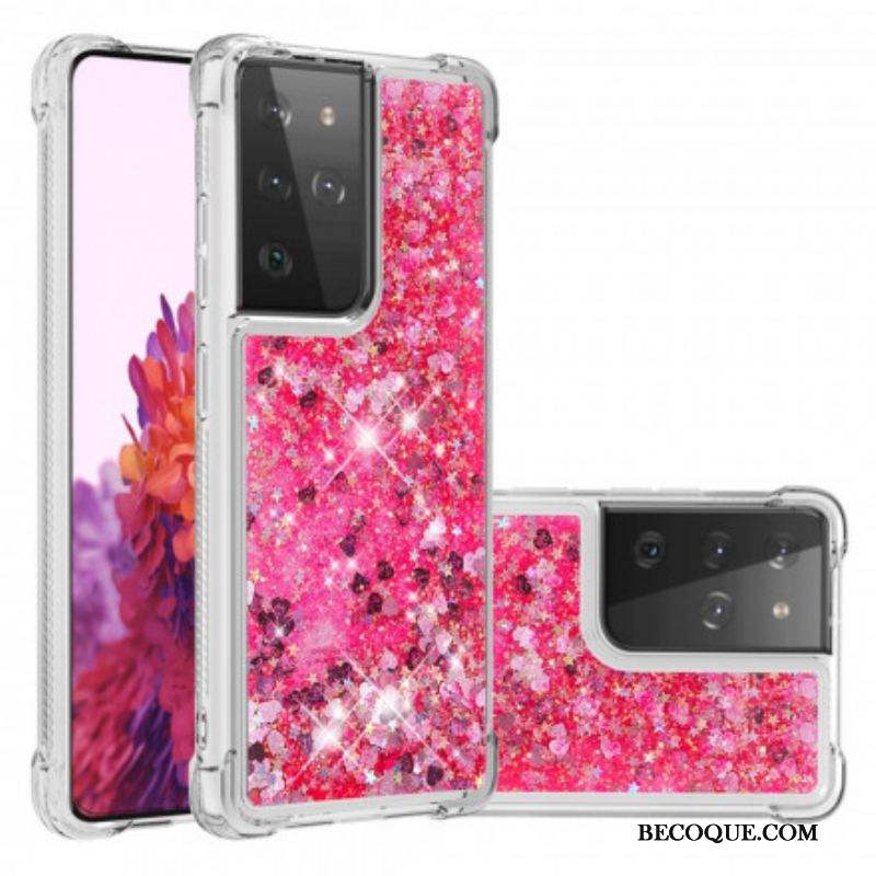 Coque Samsung Galaxy S21 Ultra 5G Désires Paillettes