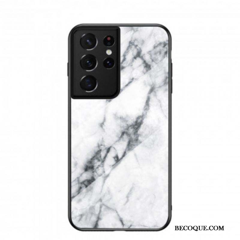 Coque Samsung Galaxy S21 Ultra 5G Verre Trempé Marble Colors