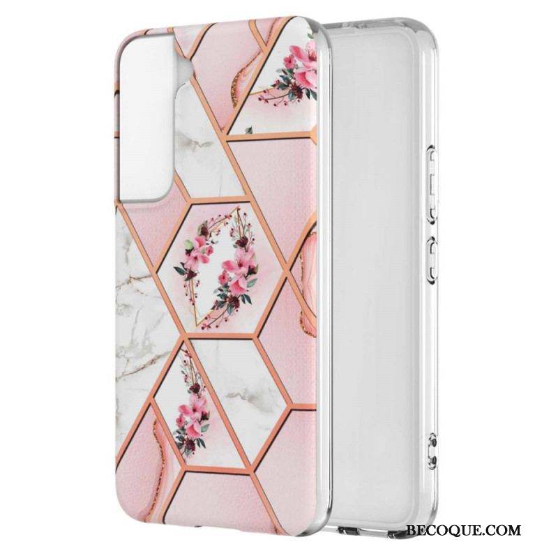 Coque Samsung Galaxy S22 Plus 5G Marbrée Florale