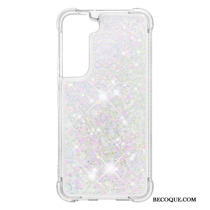 Coque Samsung Galaxy S22 Plus 5G Paillettes avec Cordon