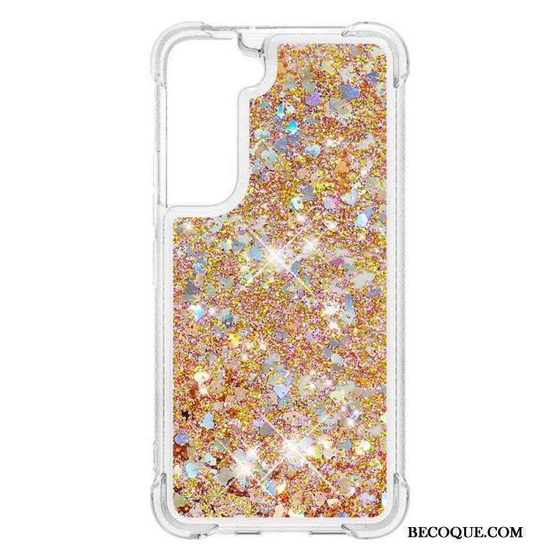 Coque Samsung Galaxy S22 Plus 5G Paillettes avec Cordon