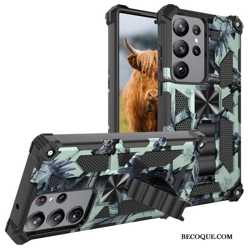 Coque Samsung Galaxy S23 Ultra 5G Camouflage Support Amovible