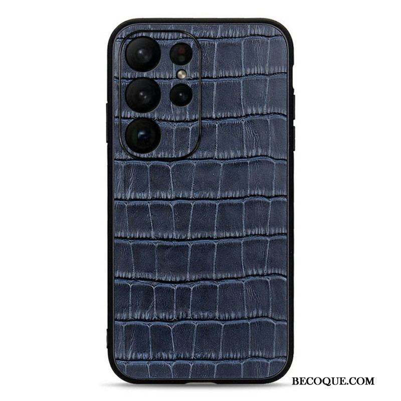 Coque Samsung Galaxy S23 Ultra 5G Véritable Cuir Style Crocodile