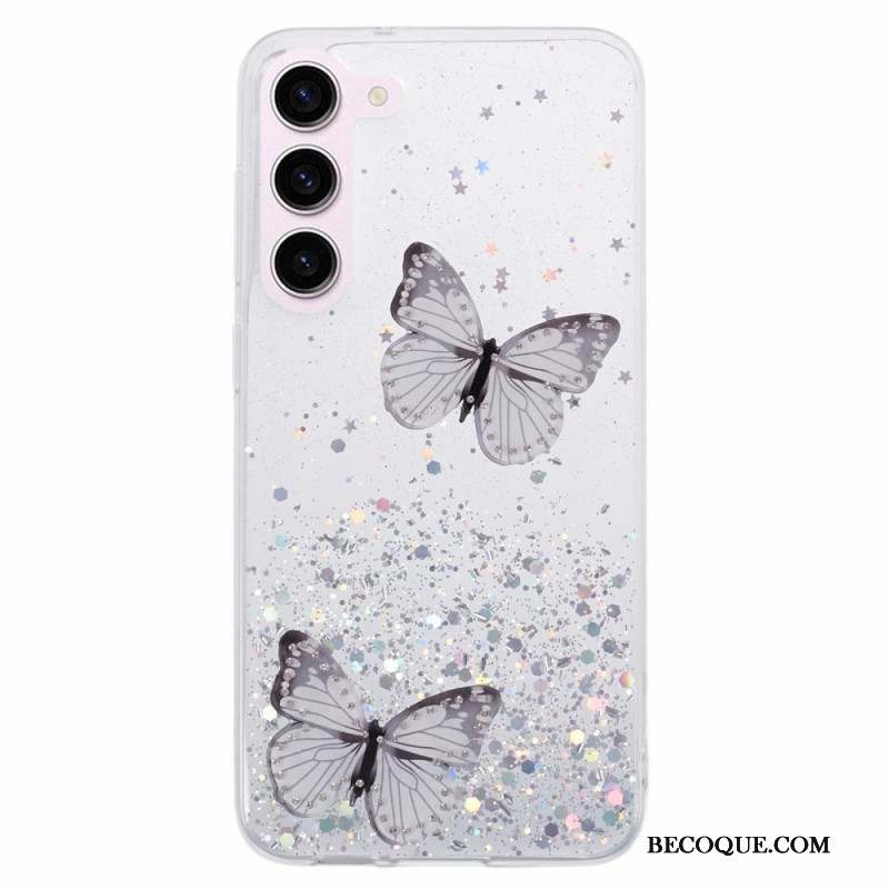 Coque Samsung Galaxy S24 5G Papillons Paillettes