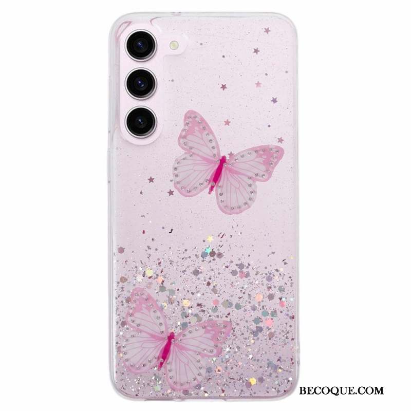 Coque Samsung Galaxy S24 5G Papillons Paillettes