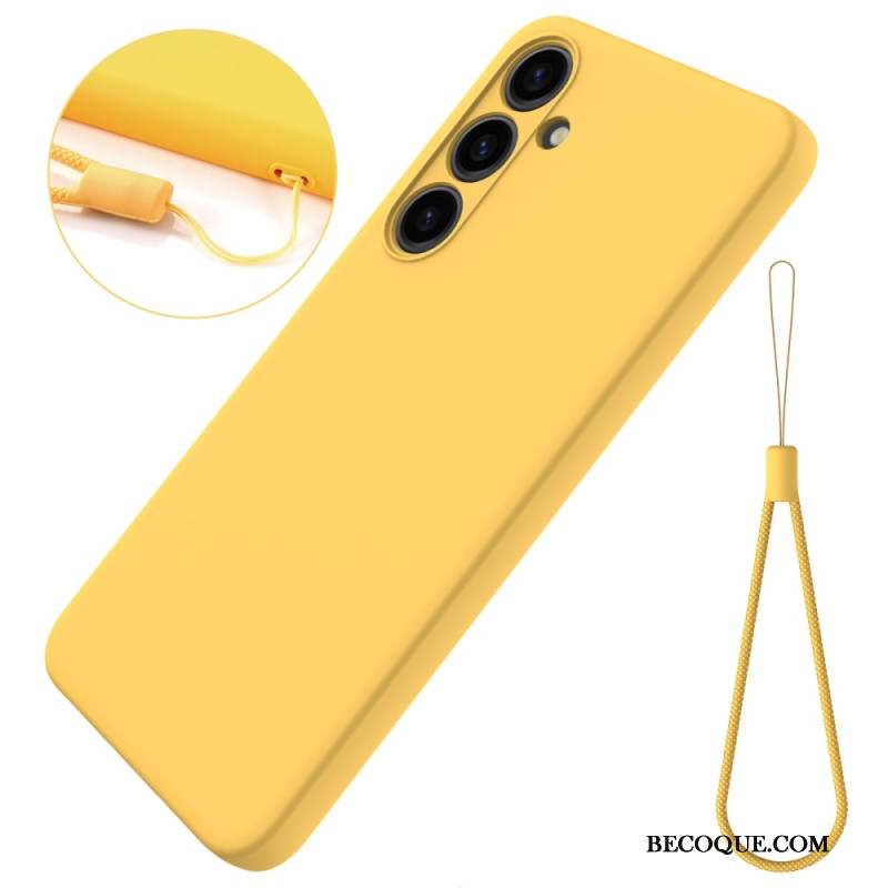 Coque Samsung Galaxy S24 5G Silicone Liquide à Lanière