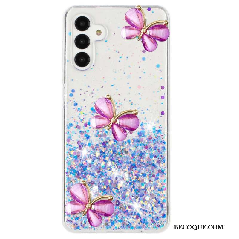 Coque Samsung Galaxy S24 FE Phosphorescente Papillons 3D