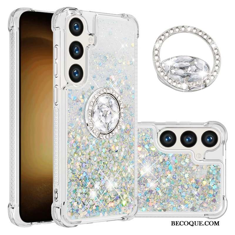 Coque Samsung Galaxy S24 Plus 5G Anneau-Support Paillettes