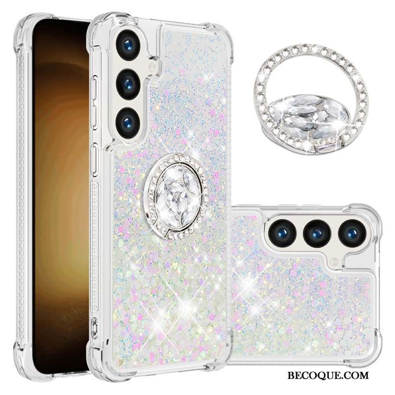 Coque Samsung Galaxy S24 Plus 5G Anneau-Support Paillettes