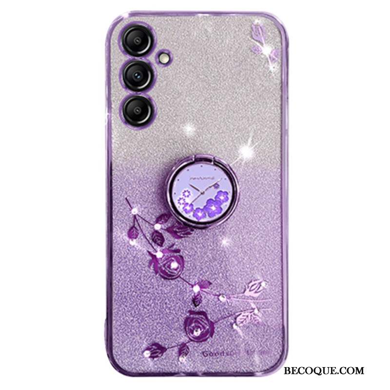 Coque Samsung Galaxy S24 Plus 5G Paillettes et Anneau-Support KADEM