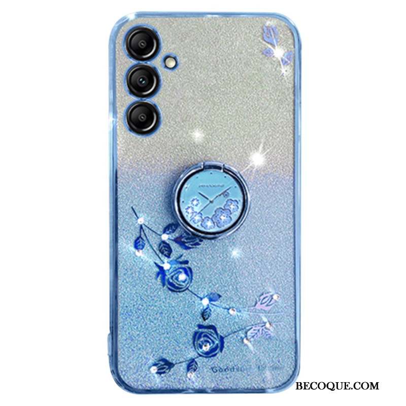 Coque Samsung Galaxy S24 Plus 5G Paillettes et Anneau-Support KADEM