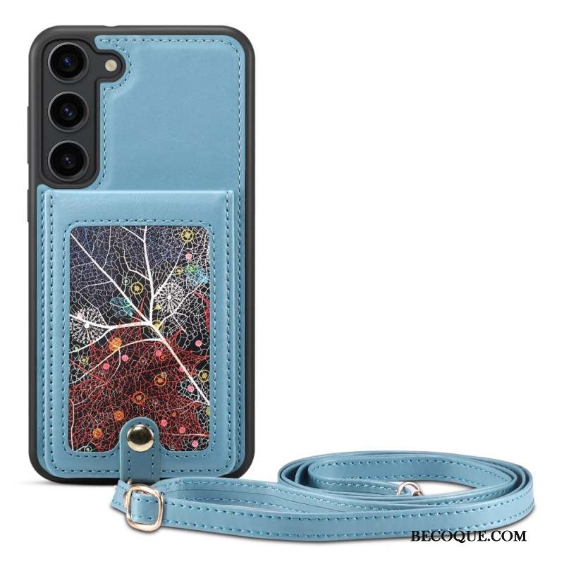 Coque Samsung Galaxy S24 Plus 5G avec Porte-Cartes et Bandoulière