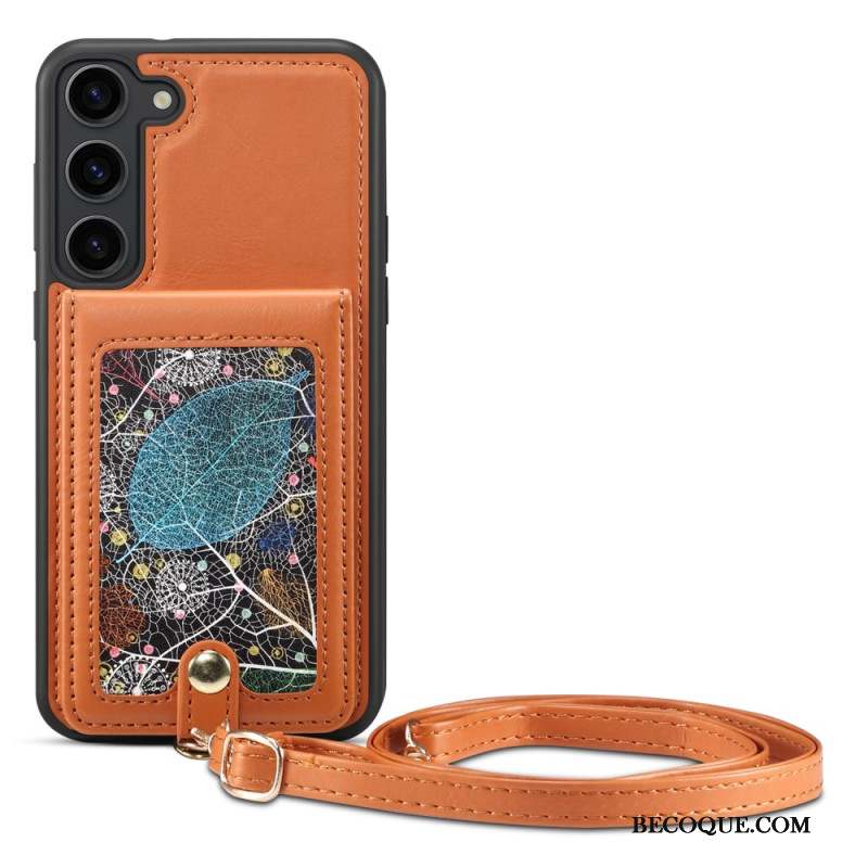 Coque Samsung Galaxy S24 Plus 5G avec Porte-Cartes et Bandoulière