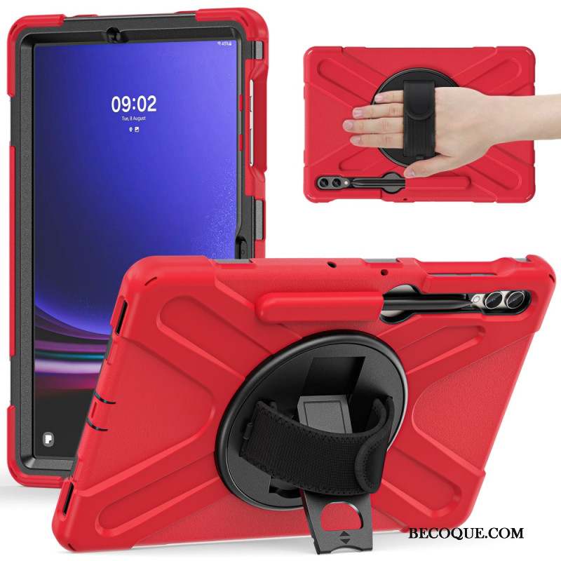 Coque Samsung Galaxy Tab S9 FE Plus / S9 Plus / S8 Plus / S7 Plus Sangle et Support