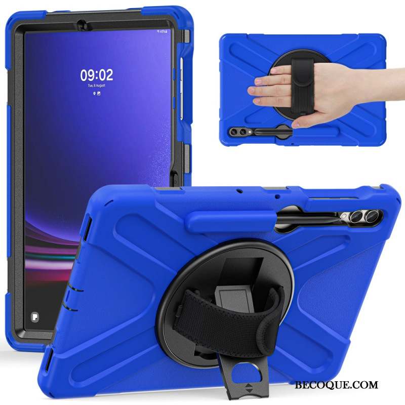 Coque Samsung Galaxy Tab S9 FE Plus / S9 Plus / S8 Plus / S7 Plus Sangle et Support