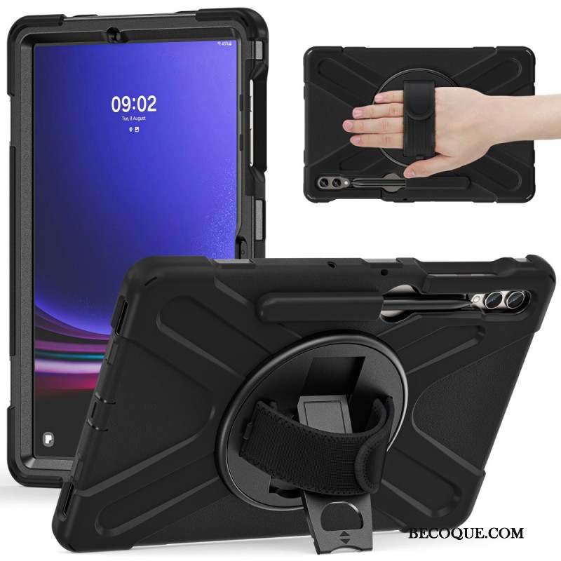 Coque Samsung Galaxy Tab S9 FE Plus / S9 Plus / S8 Plus / S7 Plus Sangle et Support