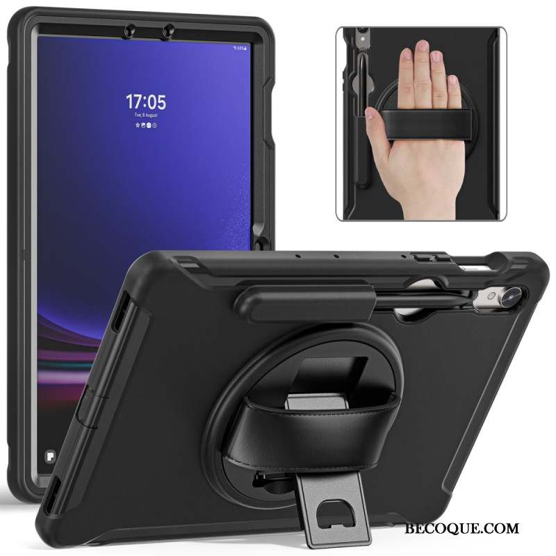 Coque Samsung Galaxy Tab S9 FE/S9/S8/S7 Sangle Support et Porte-Stylet