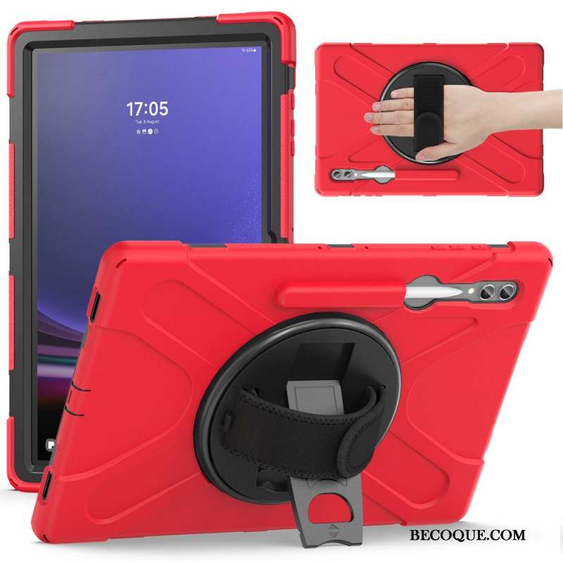 Coque Samsung Galaxy Tab S9 Ultra / S8 Ultra Triple Protection Sangle et Support