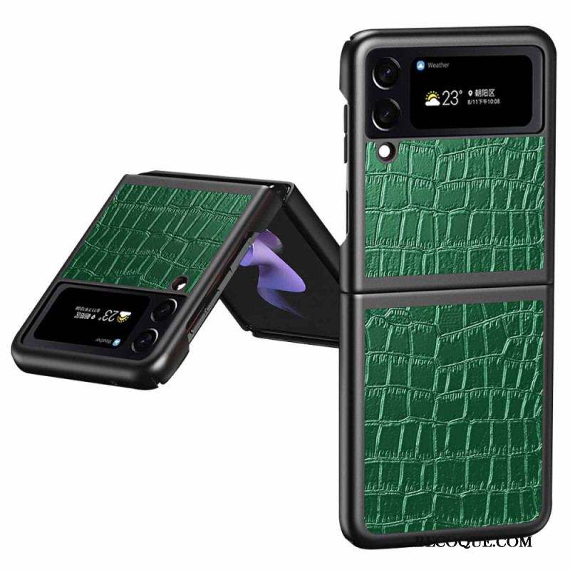 Coque Samsung Galaxy Z Flip 4 Style Peau de Crocodile