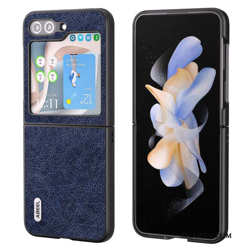 Coque Samsung Galaxy Z Flip 5 Effet Cuir Vintage Abeel