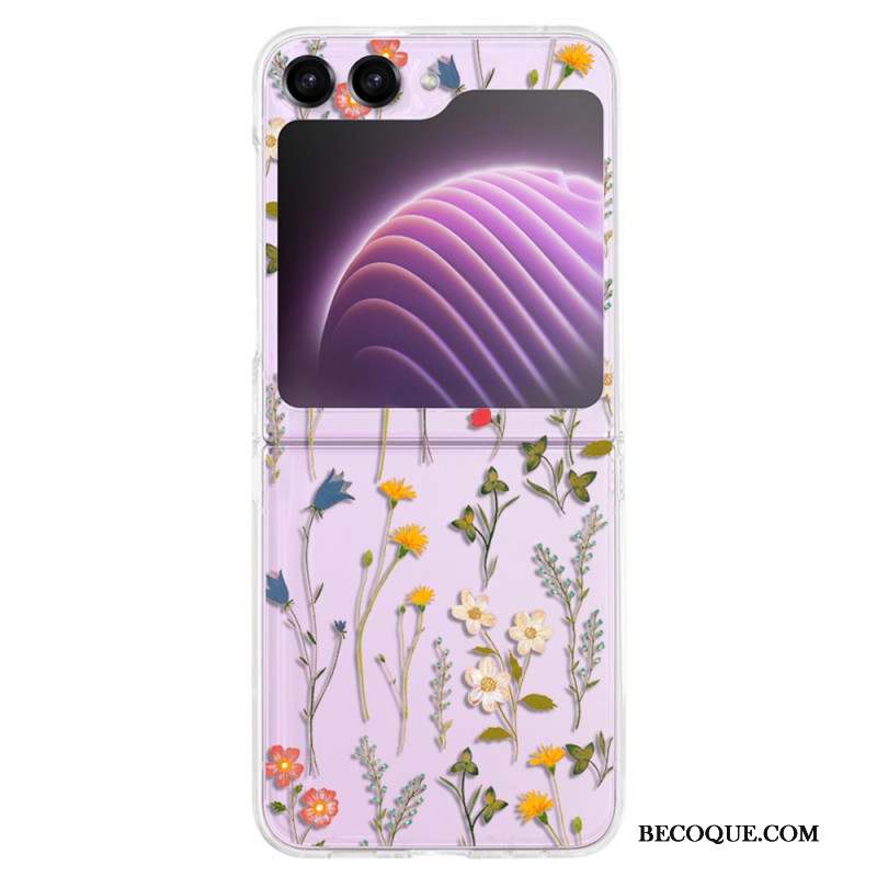 Coque Samsung Galaxy Z Flip 5 Transparente Fleurettes