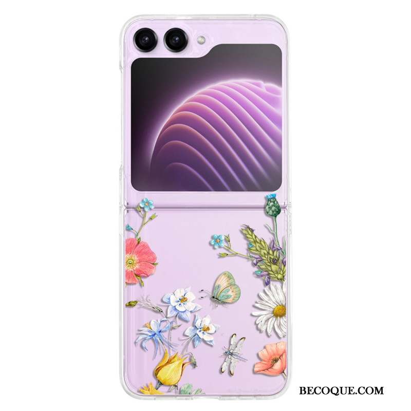 Coque Samsung Galaxy Z Flip 5 Transparente Fleurettes