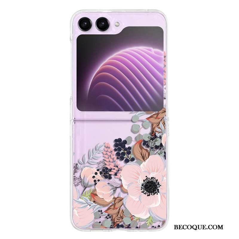 Coque Samsung Galaxy Z Flip 5 Transparente Fleurs