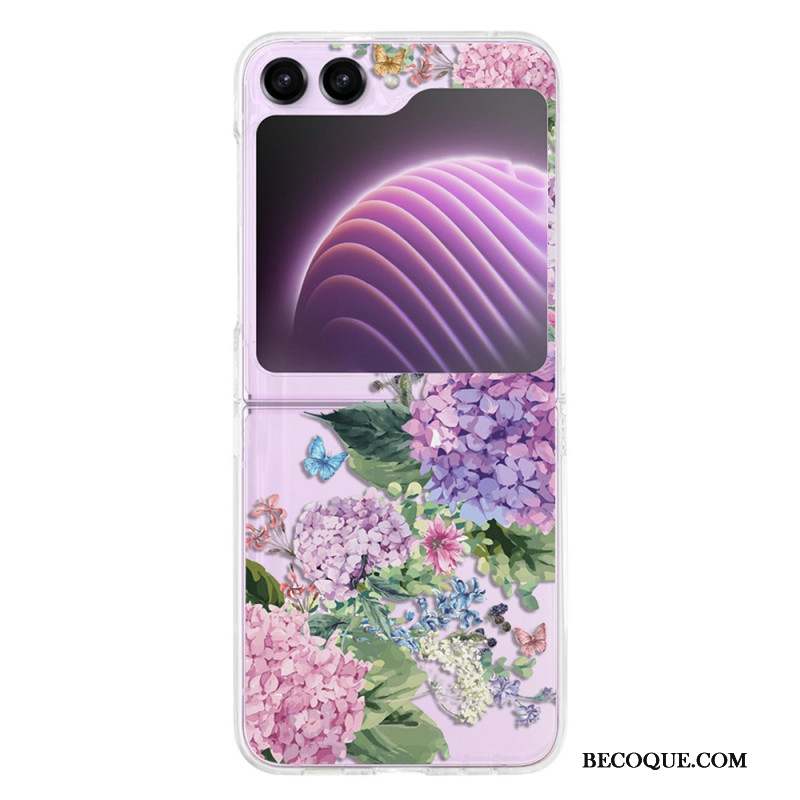 Coque Samsung Galaxy Z Flip 5 Transparente Fleurs