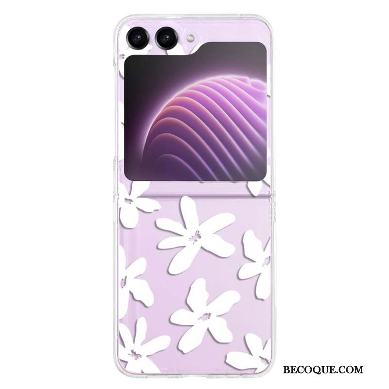 Coque Samsung Galaxy Z Flip 5 Transparente Fleurs Graphiques