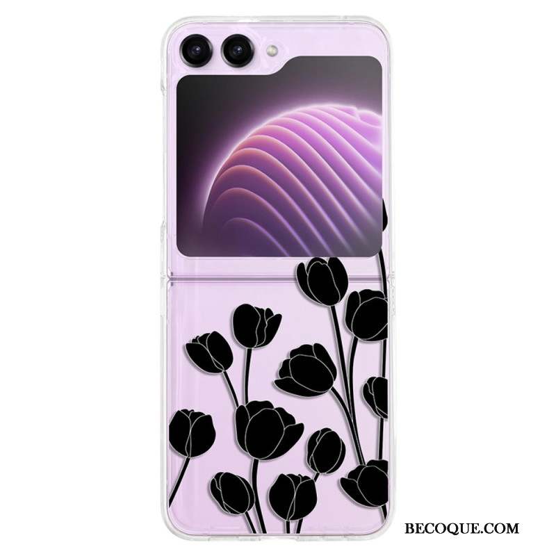 Coque Samsung Galaxy Z Flip 5 Transparente Tulipes