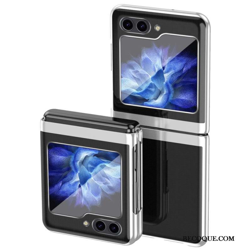 Coque Samsung Galaxy Z Flip 6 Design Transparent et Effet Métal