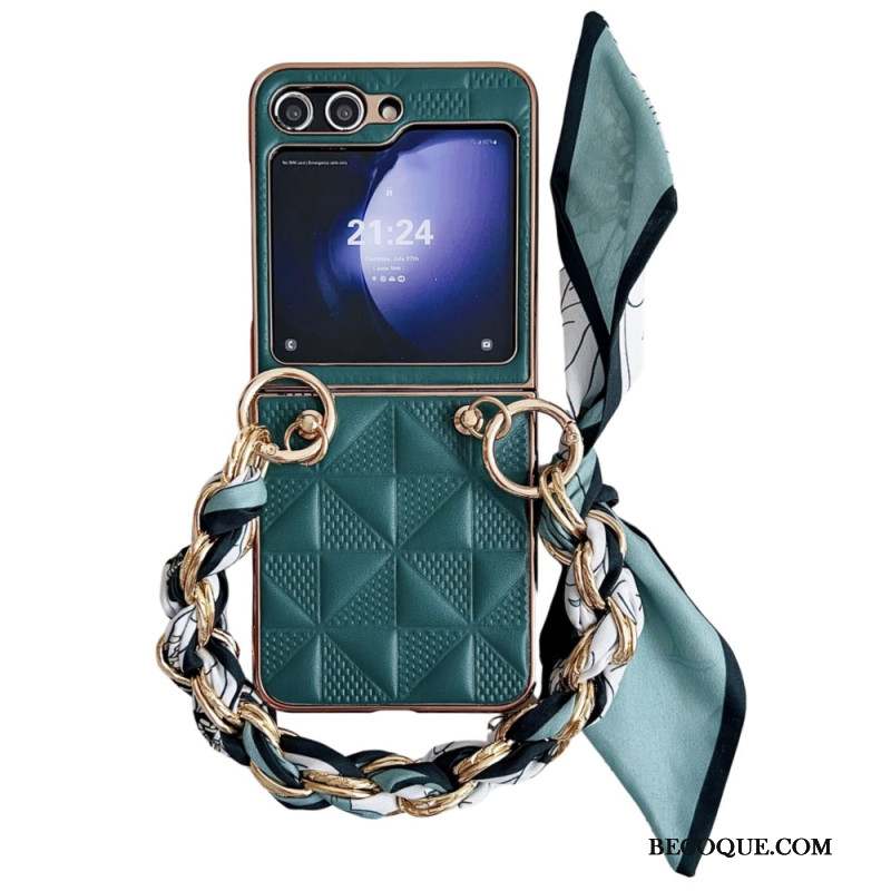 Coque Samsung Galaxy Z Flip 6 Matelassée Bracelet