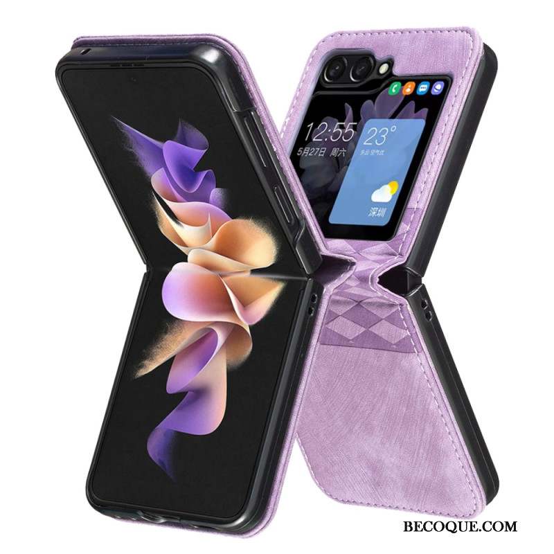 Coque Samsung Galaxy Z Flip 6 Simili Cuir Frise