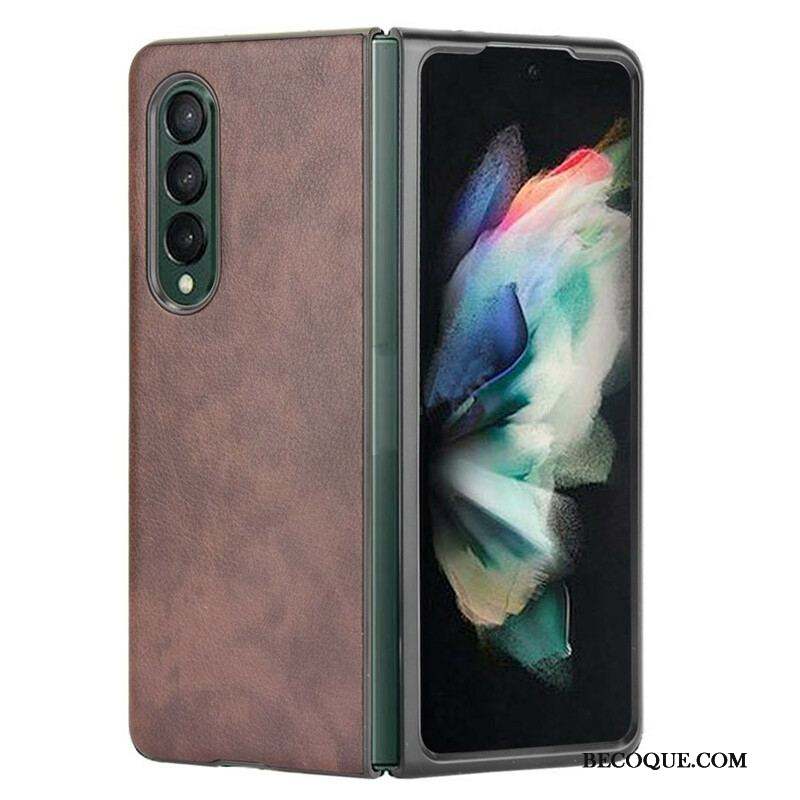 Coque Samsung Galaxy Z Fold 3 5G Effet Cuir Litchi