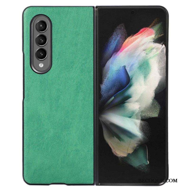 Coque Samsung Galaxy Z Fold 4 Bicolore Simili Cuir Texturée