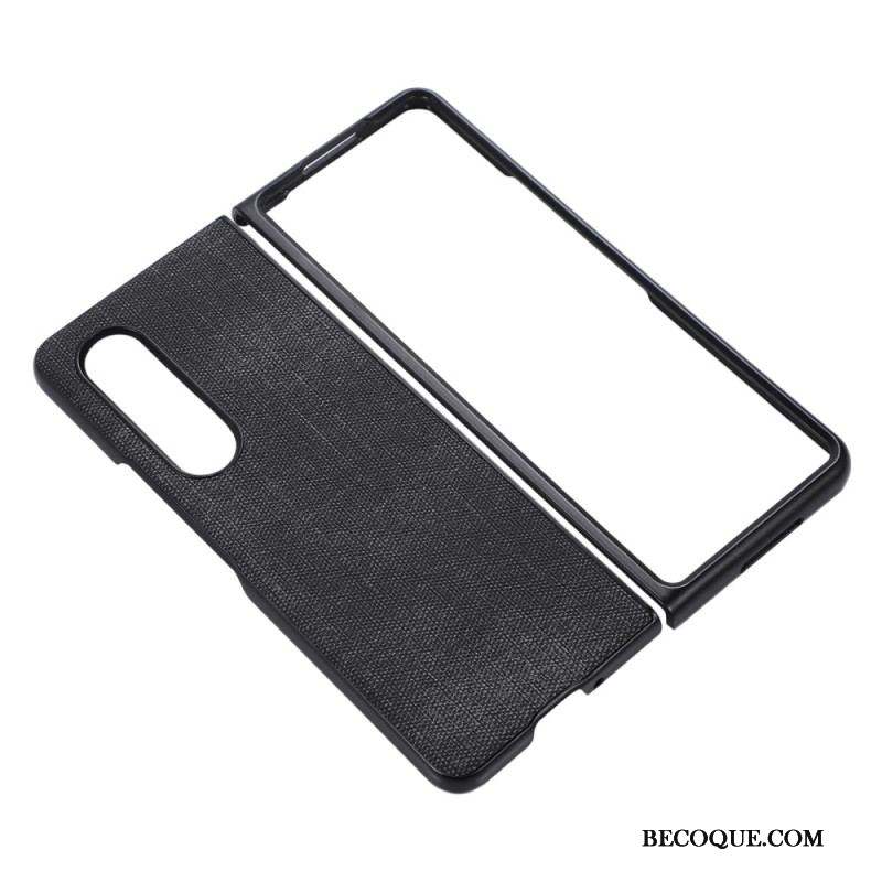 Coque Samsung Galaxy Z Fold 4 Simili Cuir Tissé