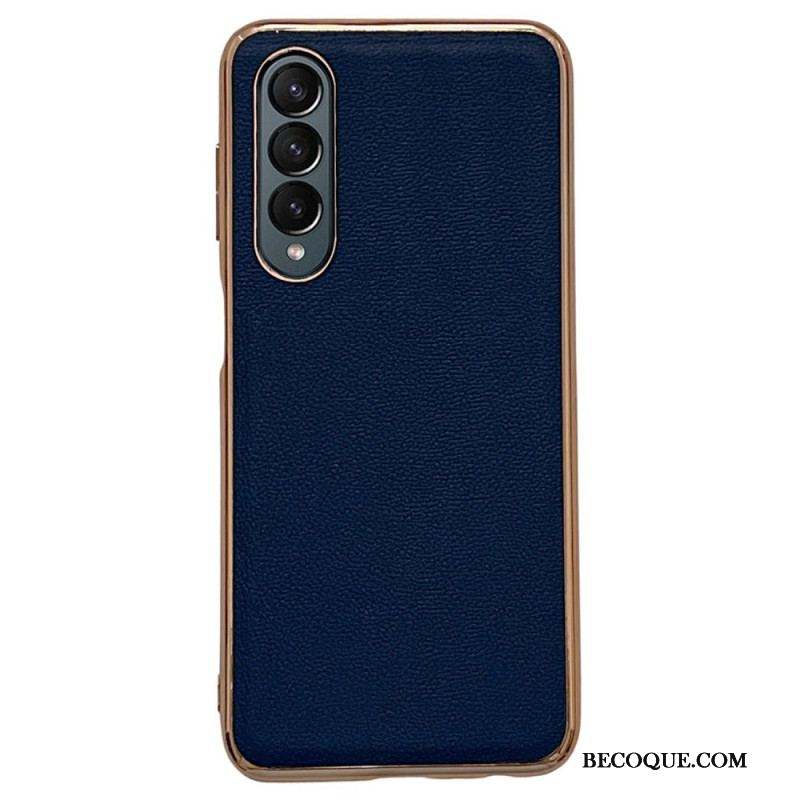 Coque Samsung Galaxy Z Fold 4 Simili Cuir de Veau