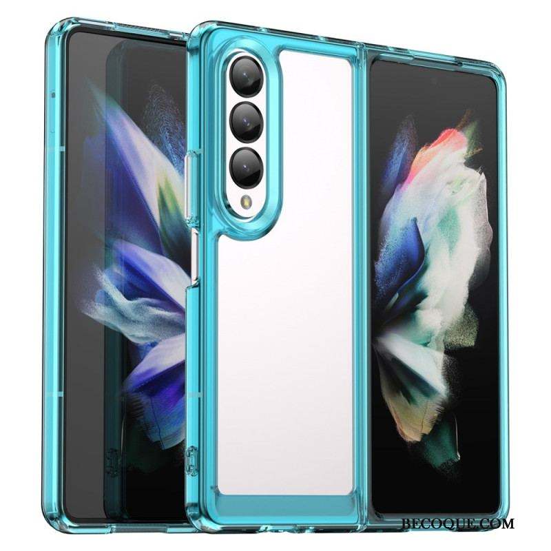 Coque Samsung Galaxy Z Fold 4 Transparente Rebords Colorés