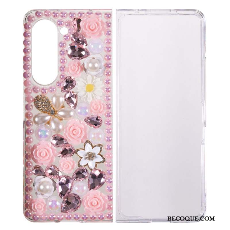 Coque Samsung Galaxy Z Fold 5 Breloques Fleurs