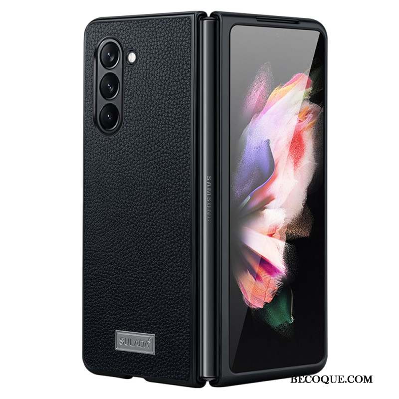 Coque Samsung Galaxy Z Fold 5 Design Cuir Litchi ABEEL