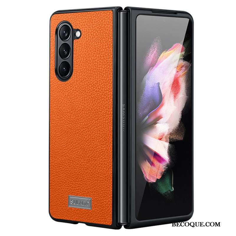 Coque Samsung Galaxy Z Fold 5 Design Cuir Litchi ABEEL