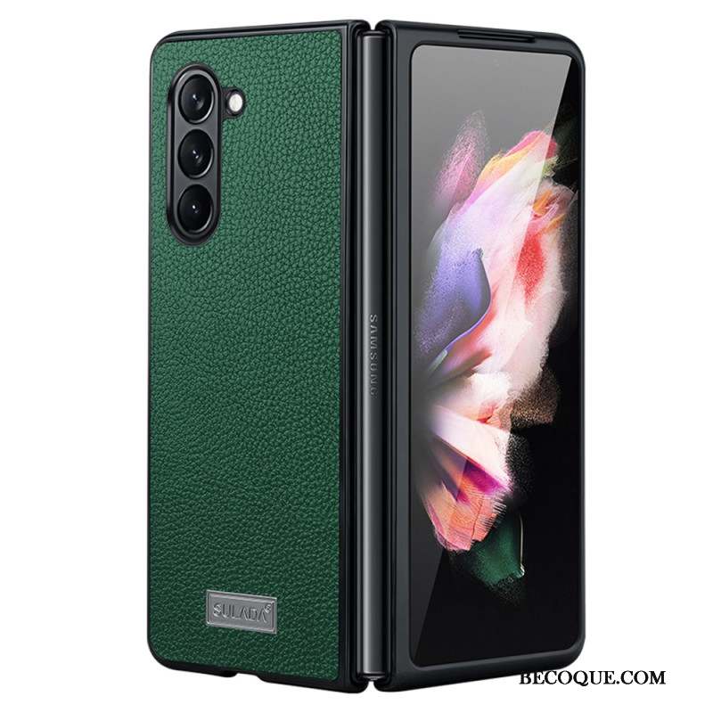 Coque Samsung Galaxy Z Fold 5 Design Cuir Litchi ABEEL