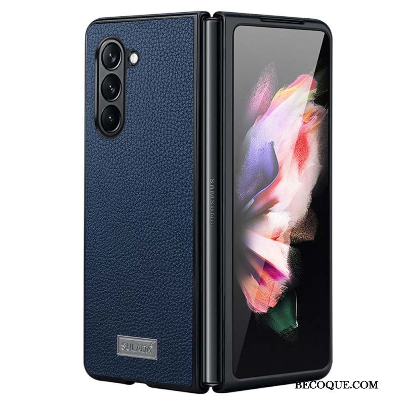 Coque Samsung Galaxy Z Fold 5 Design Cuir Litchi ABEEL