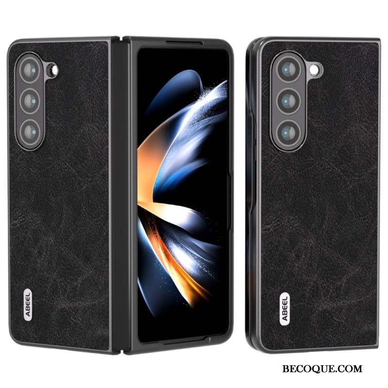 Coque Samsung Galaxy Z Fold 5 Simili Cuir Litchi ABEEL