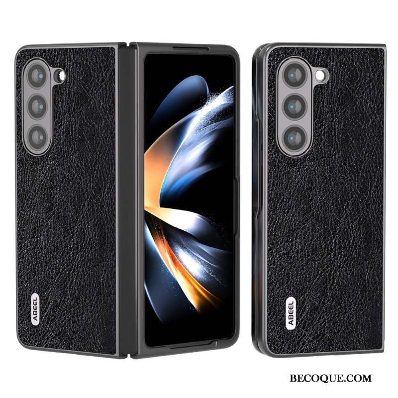 Coque Samsung Galaxy Z Fold 5 Simili Cuir Litchi ABEEL