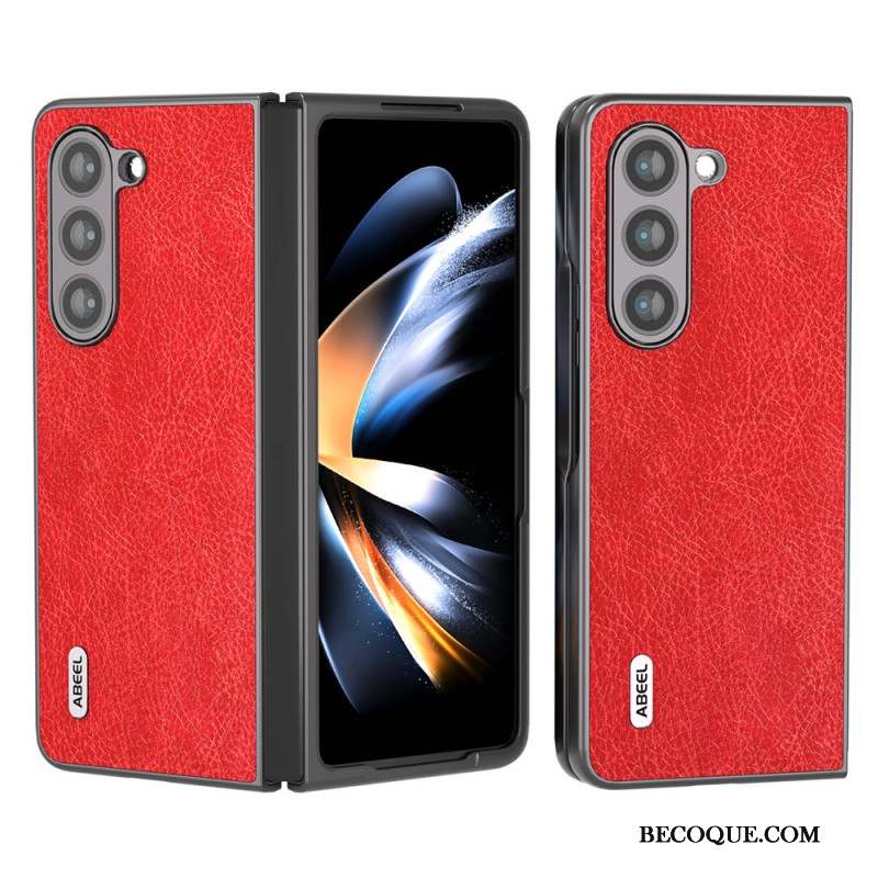 Coque Samsung Galaxy Z Fold 5 Simili Cuir Litchi ABEEL