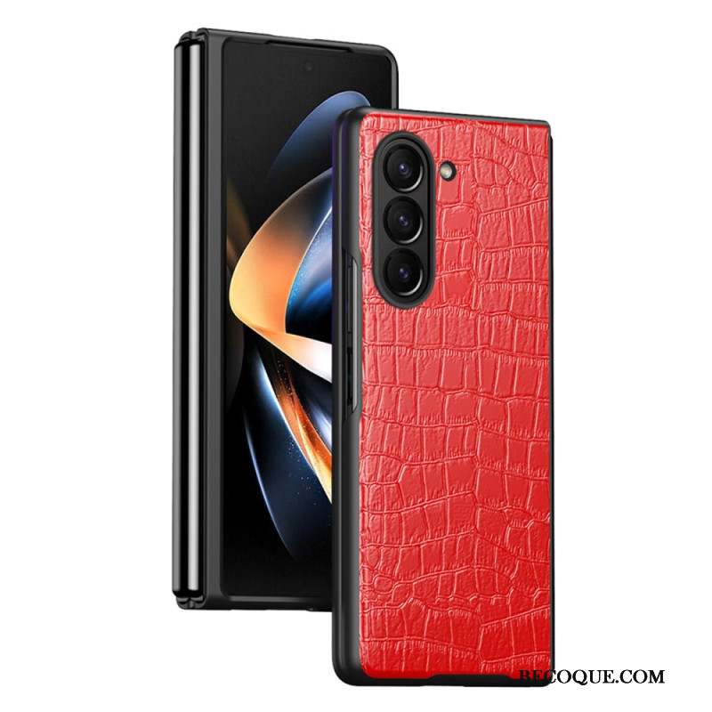 Coque Samsung Galaxy Z Fold 5 Style Cuir Crocodile