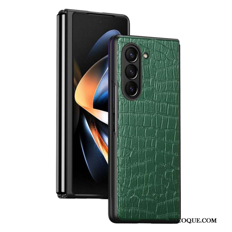 Coque Samsung Galaxy Z Fold 5 Style Cuir Crocodile